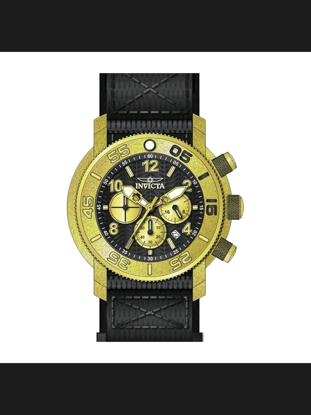 Invicta Yellow and Black Chronograph Watch 50mm